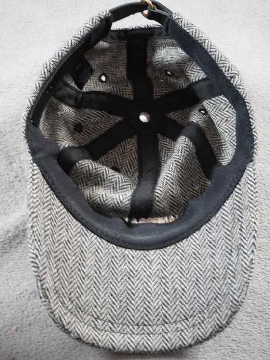 Janessa Leone Eden Hat Cap Womens One Size Gray Herringbone Wool Strap Back main image 10